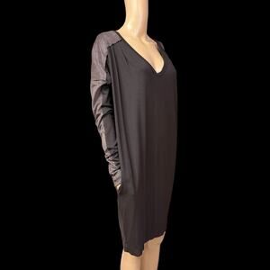 TwinSet Brown Knit Sweater Tunic Dress Womens Sz M Pockets Simona Barbieri